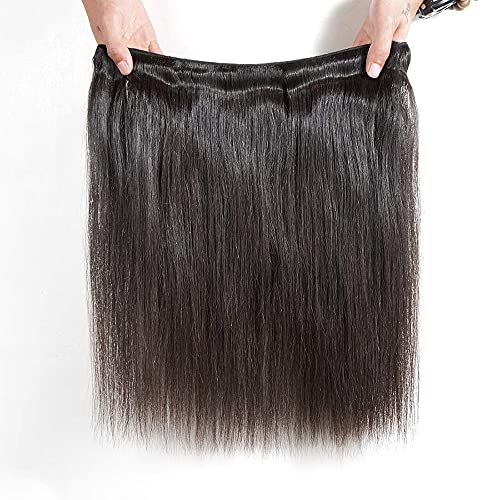 20 22 24 אינץ ישר שיער טבעי חבילות טבעי שחור צבע ברזילאי לא מעובד בתולה רמי שיער טבעי 3 חבילות ישר חבילות שיער