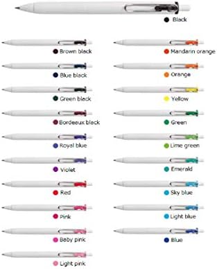 יוניבול דיו ג ' ל אחד עט כדורי 0.38 ממ 20 צבעים סט אומנס38-20ג ייבוא יפן עם עט מגע כדורי חרט מקורי