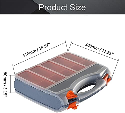 מארגן כלי תיבת כלים של Utoolmart, אחסון תיבות חומרה מפלסטיק לחומרה, ברגים, ברגים, אגוזים 14.6 x 11.8 x 3.1 אינץ