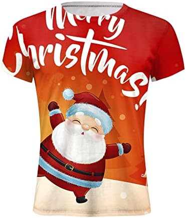 Dsodan Mens Solider Solider חולצות שרוול קצר, חג המולד מצחיק סנטה קלאוס הדפס אימון אתלטי מצויד