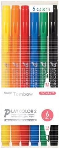 עיפרון קבר GCB-611 עט סימן מבוסס מים, צבע הצבע 2, 6 צבעים