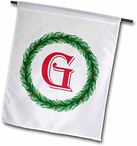 3drose זר חג המולד מונוגרמה g אדום ראשוני, SM3DR - דגלים