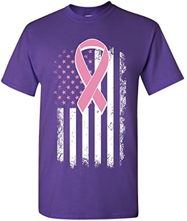 חולצת טריקו של דגל מצוקה של סרט ורוד חולצת סרטן שד מודעות לחולצת החידוש לגברים