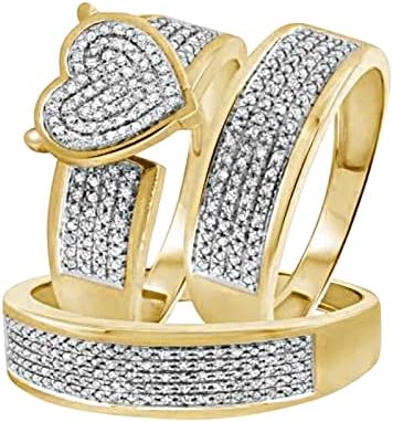 2023 נשים חדשות נוצצות יהלום מלא יהלום כפול סט טבעת טבעת הבטחה סט טבעת זירקוניה טבעת טבעת טבעת שני חתיכות