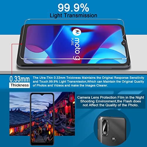 【3+3 PACK】Coolpow תוכנן עבור Motorola Moto G טהור מגן מסך זכוכית מחוסמת הסרט,【EasyInstall כלי】קשיות