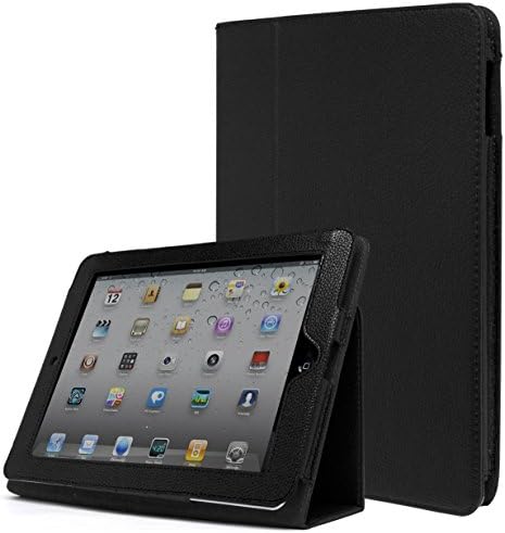 מארז iPad 1, Bastex Folio כיסוי עור סינטטי עם עמדת מובנית עבור Apple iPad 1 דור ראשון - שחור