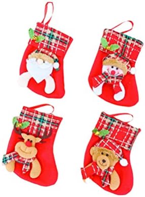 גרבי גרבי מתנה בצורת 4 יחידים צורת גרביים ממתקים ממתקים תלייה לפסטיבל מסיבות חג המולד קישוט לחג המולד