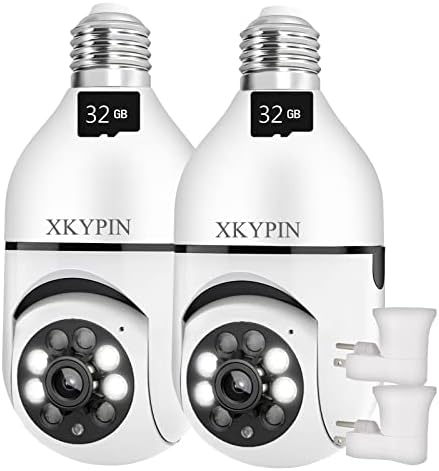 מצלמת אבטחה של נורת XKYPIN Wifi Wifi 2.4GHz ו- 5GHz 2PC