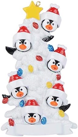 משפחת פינגווין בת 3 קישוטים לחג המולד קישוטים בהתאמה אישית מתנת מזכרת לסבים וסבתות, ילדים, חברים