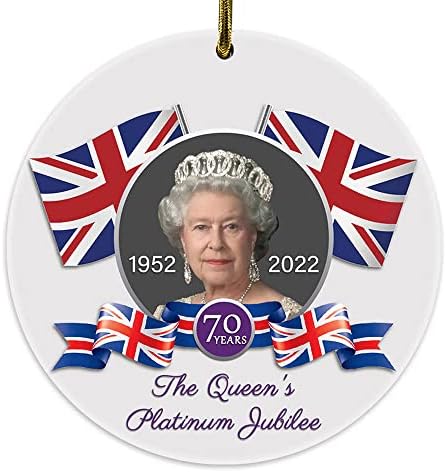 אליזבת השנייה קווינס קווינס פלטינה יובל מזכרות קישוט קרמיקה מזכרת, ובו מלכותה המלכה, 70 השנים המפוארות