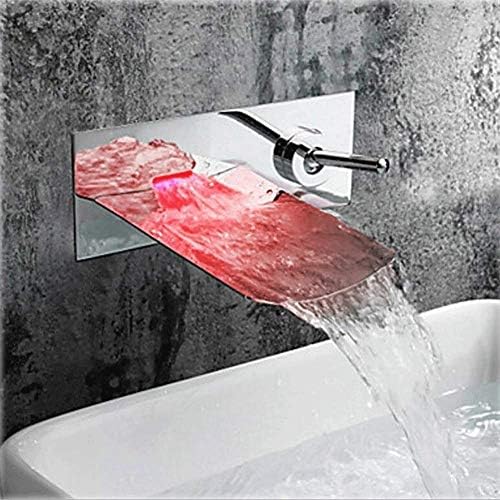 מפל ניאוצי נפוץ כיור אמבטיה ברז ידית יחידה מוסתרת לברז הקיר ברז LED Dyscoloration ברז ברז סגנון