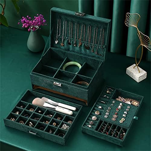 JAHH תכשיטים שרשרת שרשרת עגיל עגיל קופסת אחסון קופסת תכשיטים מארגן מתנות קופסת מתנות (צבע: ירוק, גודל
