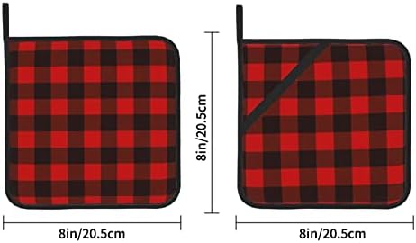 משובץ משובץ אדום ושחור מרובע מבודד כרית-8x8 סנטימטרים, בידוד עמיד חם.