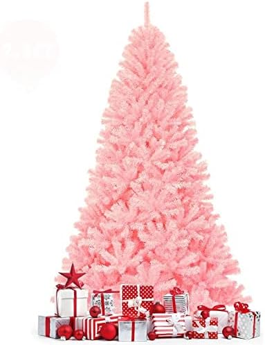 N/a 7.5ft מלאכותי עץ חג המולד עץ אש אשוח מלא PVC w/Stand Stand Pink