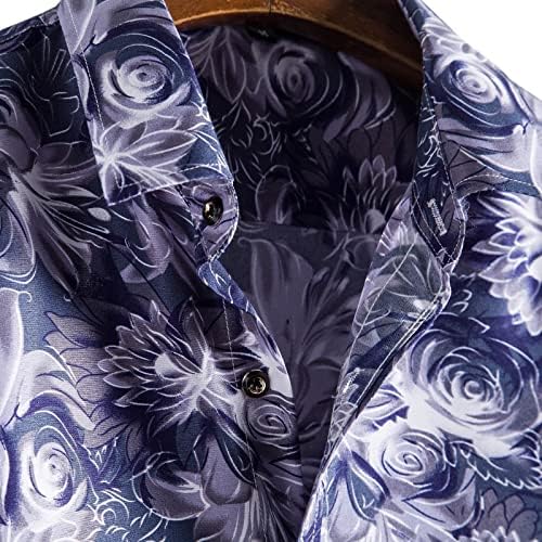 WOCACHI 2022 חולצות גברים, מעצב חורף סתיו כפתור שרוול קצר מטה חולצות גרפיות חולצות הוואי