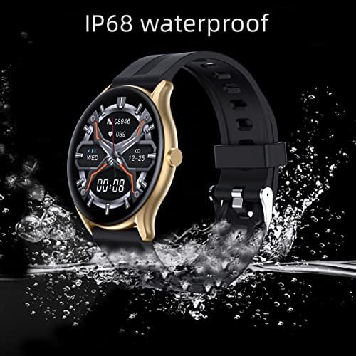 שעון חכם גבוה של MOKCF, שעון חכם לגברים נשים IP68 גשש פעילות אטום למים עם מסך מגע מלא מסך צג דופק