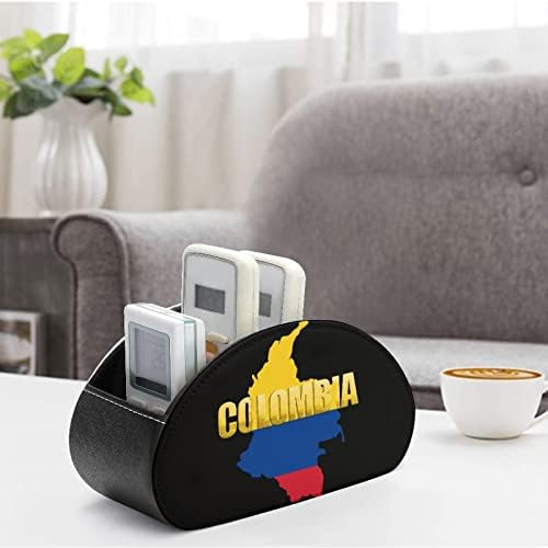 קולומביה דגלי מרחוק טלוויזיה שליטה מחזיק עור מפוצל תיבת אחסון ארגונית עם 5 תאים עבור שולחן העבודה משרד