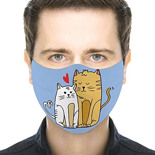 מגניב לשימוש חוזר רחיץ בטיחות בגדי מסכות אמנות עיצוב זוג בעלי החיים ציור חתול רומנטיקה בית משרד
