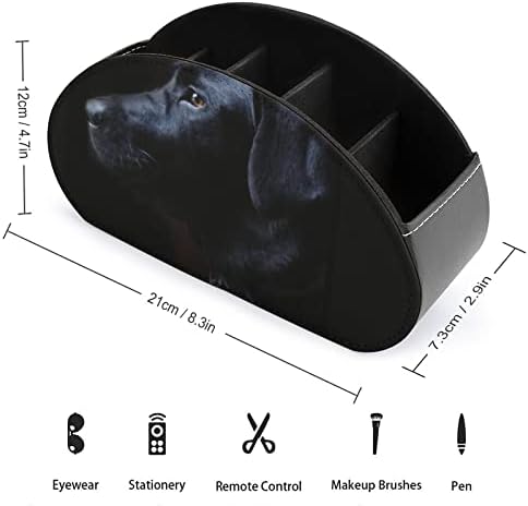 שחור לברדור כלב שלט רחוק מחזיק עור מארגן שולחן עבור ציוד משרדי מרחוק בקר