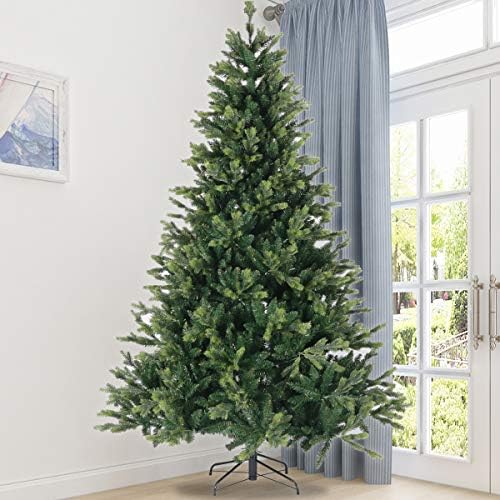 לילי חולמת 7.5ft אשוח עץ חג המולד מלאכותי מרגיש צירים אמיתיים אספן עץ חג המולד עם מעמד מתכת מוצק