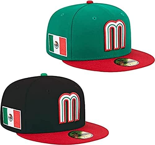 2 PCS 2023 עולם בייסבול מקסיקו 59 עולם עולם קלאסי בייסבול מצויד כובע שמש כובע רקמה כובע בייסבול כובע בייסבול