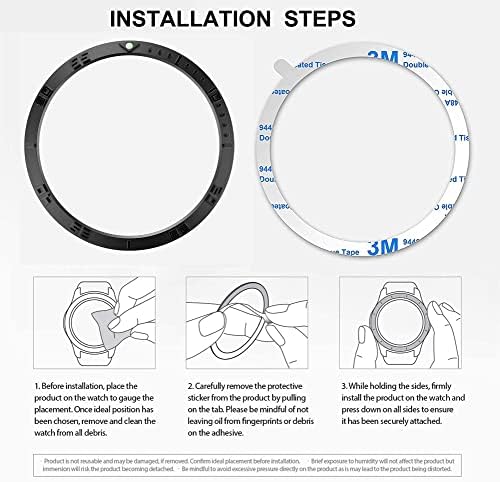 אביזרי לוחית Baihui תואמים גלקסי תואמים שעון 3 לוח 45 ממ, לוחית נירוסטה טבעת נירוסטה כיסוי דבק אנטי שריטות