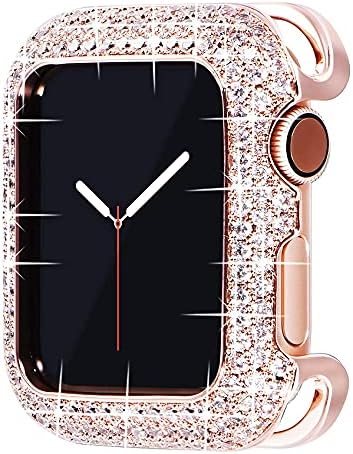 Bneguv מגולף נשים נחושת פגוש יוקרה עבור Apple Watch Case Series8 45/44/40 ממ 41/42/38 ממ Diamond