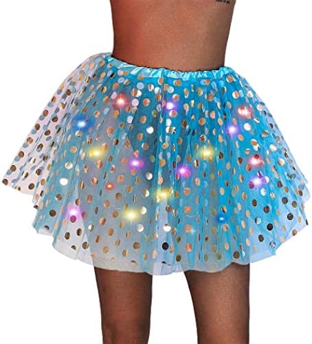 חצאיות Graeen Led Tutu Light Up tulle Tutu חצאית נצנץ חצאיות טול שכבתי חצאית ריקוד בלט טוטוס