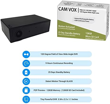 Paraben Software Software CAM VOX - תנועה ניידת מופעלת 1080p מקליט וידאו עם חיי סוללה המתנה של 25 יום