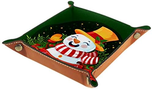 Lyetny חמוד לחג המולד מצויר איש שלג מארגן מנופף מארגן מגש אחסון מיטה מיטה מיטה קאדי שולחן עבודה מגש החלפת