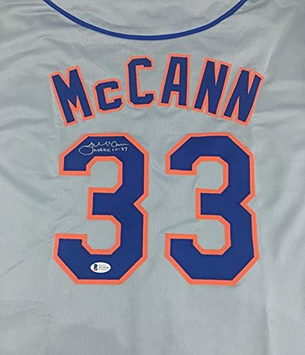 ג'יימס מקאן חתם על חתימת חתימה אפור בייסבול עם בקט COA - Size XL