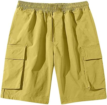 גברים של מכנסיים קצרים קיץ מכנסיים קצרים מטען רופף מזדמן רב כיס שרוך ריצה מכנסיים קצרים