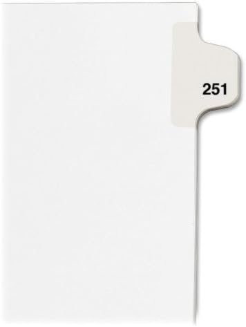 אייברי 82467 מחיצות 251 לשונית צד 8-1 / 2 איקס11 25/פק לבן
