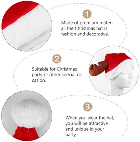 קטיפה סנטה כובע חג המולד סנטה כובעי איל קרן צבי קטיפה כובע אדום חג המולד כובע כובע לחג תלבושות אביזרי נשים