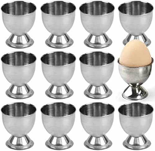 12 מחשב יחיד ביצת כוסות נירוסטה רך ביצים קשות מחזיק כוס סטנד מטבח