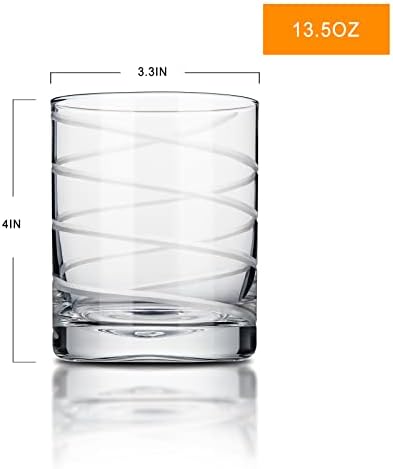 כוסות שתייה של Faircraft סט של 6 כוסות כדורסל 13.5oz עשויה מכוס בורוסיליקט מובחרת, כוסות כוסות