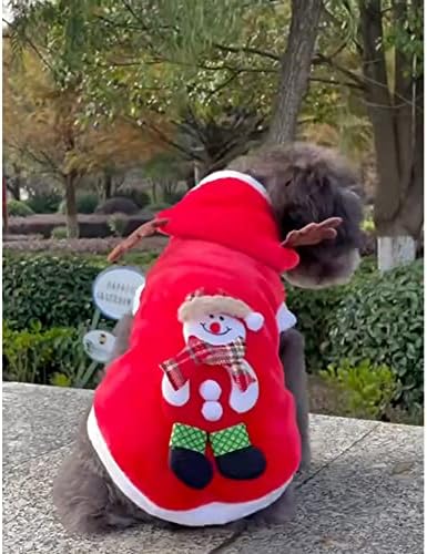 בגדי קפוצ'ונים של איש שלג לחתום חג המולד, מעיל חורף כלב תלבושת חג המולד