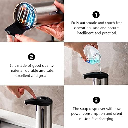 מתקן סבון אוטומטי למתקן סבון אוטומטי ללא מגע מתקן סבון משטחי שיש ליד חדר אמבטיה ביתי סבון נוזלי ג'ל 300 מל