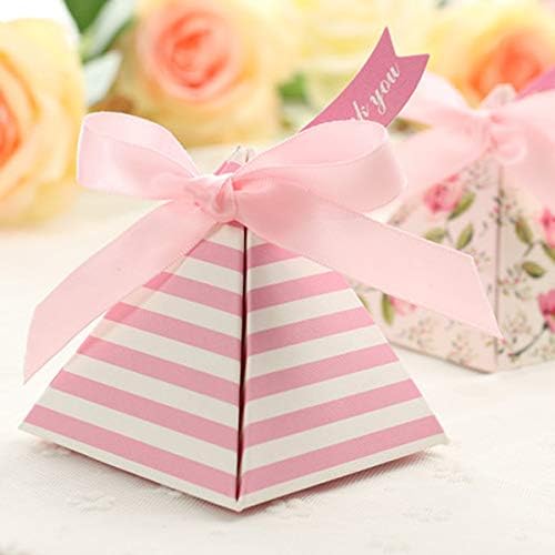 צעצועים 25 משולש אריזות קופסאות מתנה לחתונה דפוס דו-צדדי קופסת סוכריות נייר פרחים לטובת מסיבות חתונה