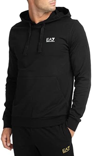 קפוצ'ון סוודר לוגו של EA7 לגברים, שחור