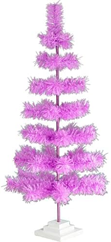 עץ חג המולד לבנדר טינסל טינסל מברשת מלאכותית מקורה עמדת בסיס חיצונית כלולה