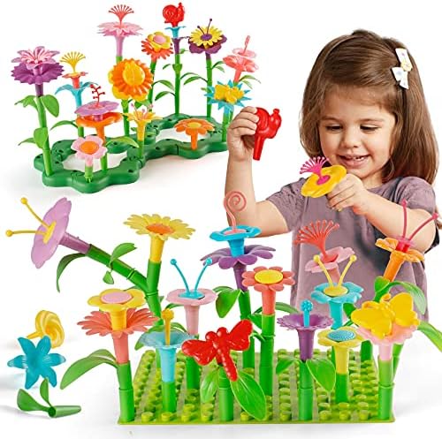 גזע פעוט צעצועי גיל 3 4 5 6 בת בנות-פרח גן בניין צעצועי לגיל רך חינוכי פעילות, יום הולדת מתנות ולערום