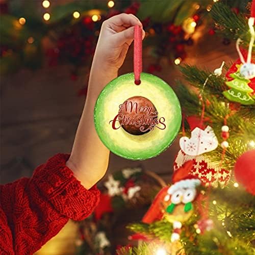 ירוק פריוט חג המולד קישוטי חטיף מזון פירות עץ חג המולד קישוטי קרמיקה עגול אישית חג המולד קישוטי