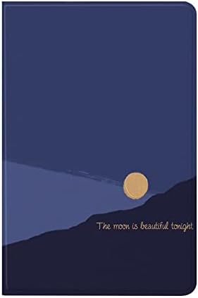 מקרה עבור כל-חדש קינדל-ספר סגנון עור כיסוי עם אוטומטי שינה / שרות, מופשט ירח על צלע גבעה