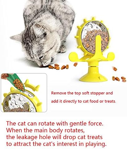 צעצועי חתול OALLK מטפלים במזינים דולפים כלבים אוכל איטי סופג קיר סופג גלגל סיבוב לחתולים אביזרי
