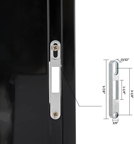 מנעול ידית דלת זכוכית הזזה של Toptotoo עם צילינדר מפתח, עובי דלת התאמה 1-1/2 עד 1-3/4, 3-15/16 מרווח חור בורג