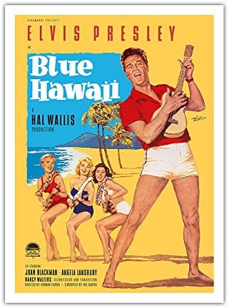 אלביס פרסלי בהוואי הכחול - פוסטר סרט סרט וינטג 'מאת רולף גוטזה C.1961 - הדפס אמנות מאסטר 9in x 12in