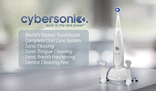 מברשת שיניים חשמלית של Cybersonic3, מברשת שיניים נטענת עם ערכת טיפול שיניים שלם כולל מגרד לשון