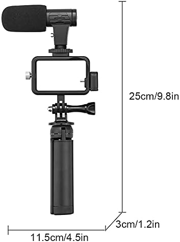 מצלמת ספורט של Zrqyhn Selfie מיקרופון 3.5 ממ USB-C מתאם שמע הגנה על מסגרת חצובה, לפעולה