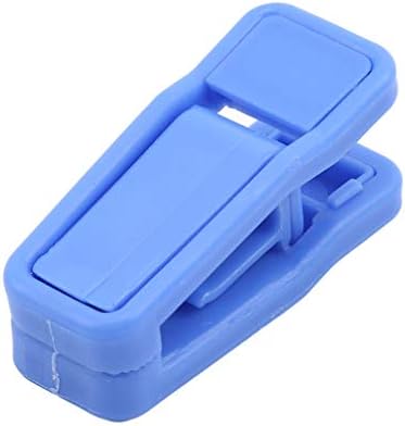 דונגמינג 10 אריזות קטעי אצבעות פלסטיק קליפ אצבעות דק-קו דק קליפ אחיזת קמצוץ חזקה לתליוני בגדים, כחול